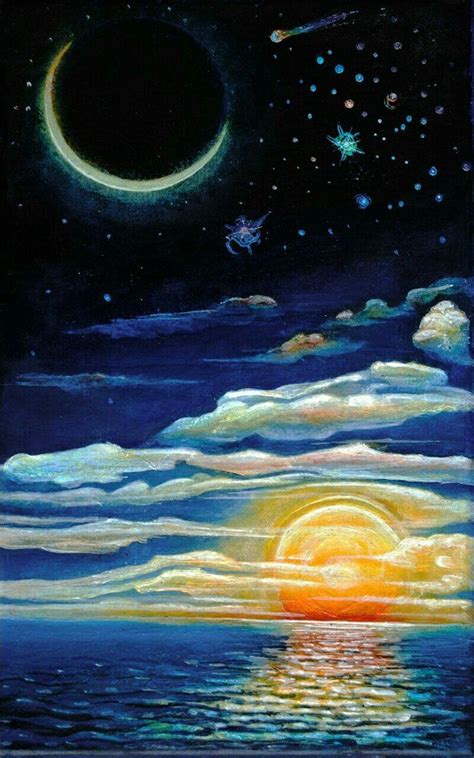 Beautiful Acrylic Canvas Inspiration Moon Painting Celestial Art