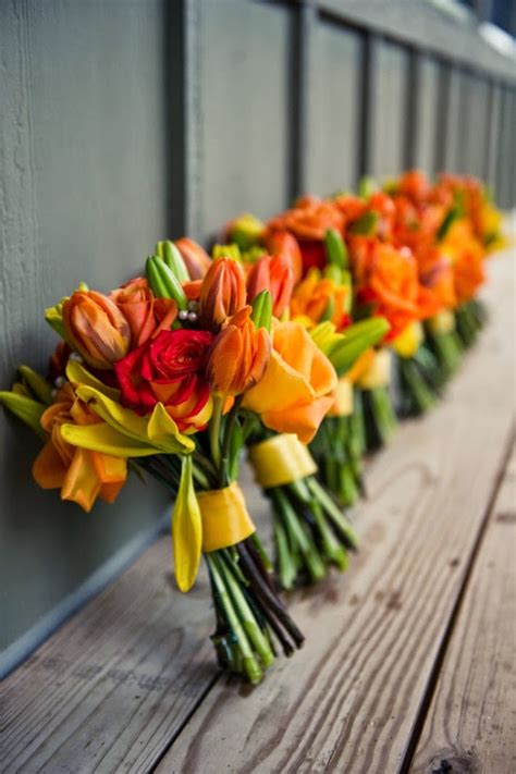 Fall yellow brown orange flowers. Wedding Stuff Ideas: Orange Bouquets