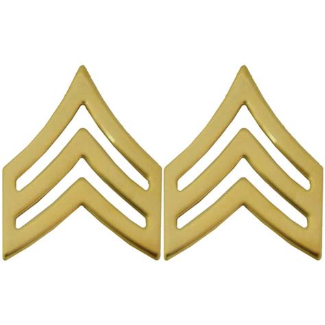 Sergeant Chevron Pins E5 Sgt Gold Army Rank Insignia Pair For Asu Or