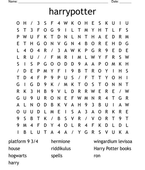 Harrypotter Word Search Wordmint