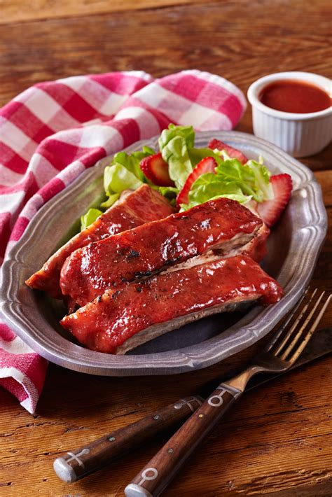Barbecue Ribs With Strawberry Bbq Sauce California Strawberries