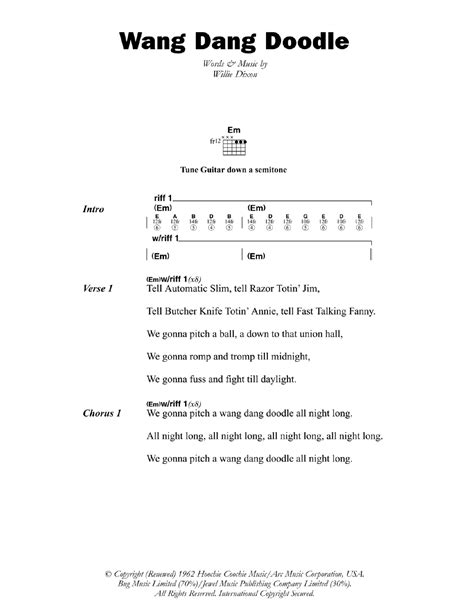Koko taylor — wang dang doodle. Wang Dang Doodle by Koko Taylor - Guitar Chords/Lyrics ...