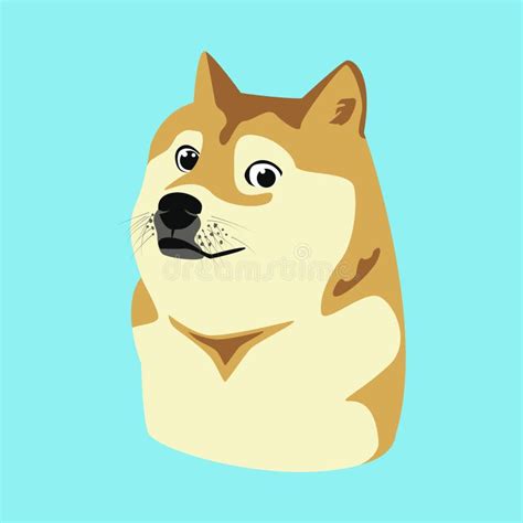 Doge Meme Shiba Inu Flat Vector Illustration Stock Vector