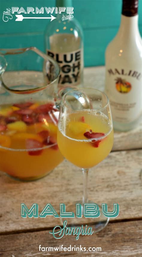 Raspberry lemonade, mint, lemonade, lemon sherbet, dark rum, malibu rum and 4 more. Malibu Sangria - The Farmwife Drinks | Sangria recipes ...