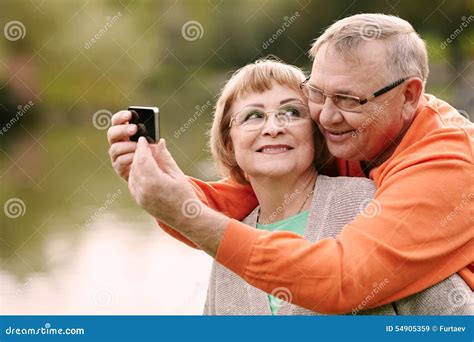 Mature Couple Taking Selfie Stock Image Image Of Dating Rest 54905359