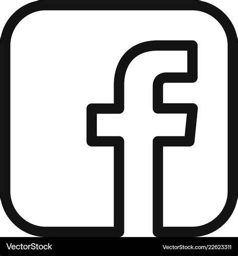 F Letter Icon Facebook Logo Royalty Free Vector Image