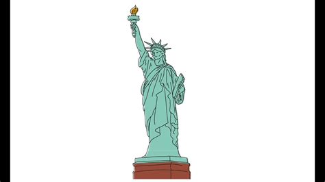 Draw a rounded shape for the head, including a small irregularity to. How to Draw a Statue of Liberty / Как нарисовать Статую ...