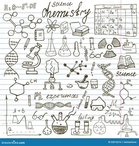 Physics And Sciense Seamless Pattern With Sketch Elements Hand Drawn
