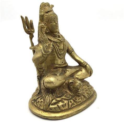 Brass Hindu God Lord Shiva Siva Holding Trishul Statue 4 Etsy