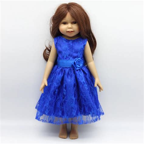 buy doll clothes fits 18 american girl handmade blue party dress 18 inch doll