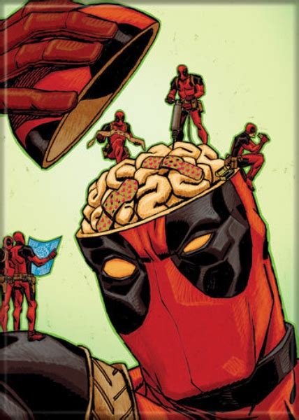 Marvel Comics Deadpool Skull Open W Brain Comic Art