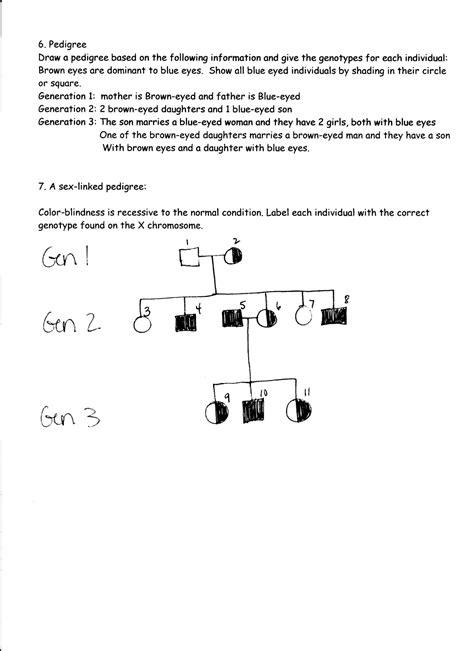 Some of the worksheets below are pedigree worksheets with answer key, exploring the components of a pedigree:, analyzing simple pedigrees and interpreting a human pedigree with several interesting questions with answers. Genetics Practice Problems Worksheet Answer Key ...