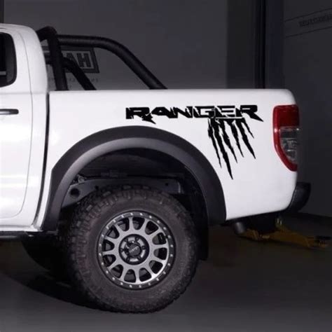 For 2pcspair Ford Ranger Wildtrak Logo Side Bed Stripe Text Decal
