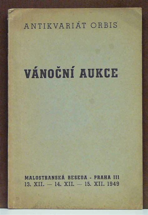 Kniha Vánoční Aukce Antikvariát Orbis Antikvariát Václav Beneš Plzeň