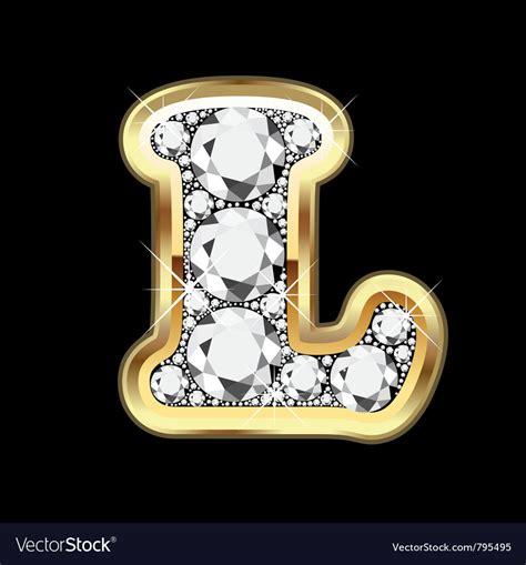 Letter L Gold And Diamond Royalty Free Vector Image