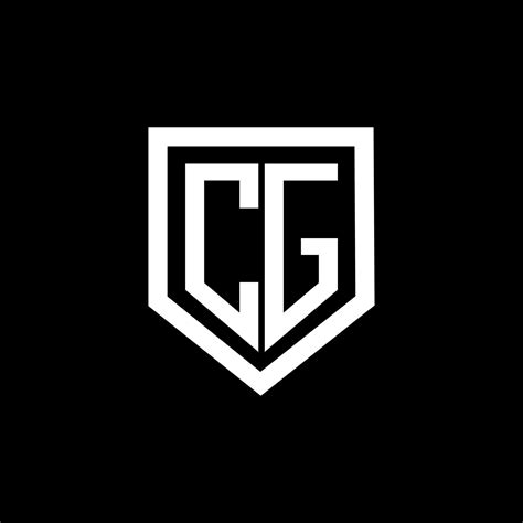 Cg Letter Logo Design With Black Background In Illustrator Vector Logo