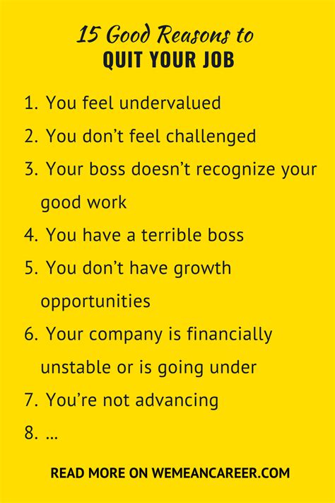 15 Good Reasons To Quit Your Job Career Motivation Quitting Your Job