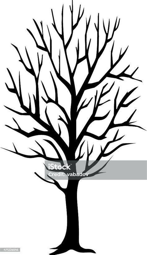 Black Vector Image Of Tree With No Leaves Stock Vector Art 471226546