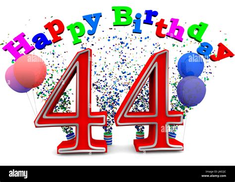 A 44 With Happy Birthday And Balloons Stock Photo Alamy