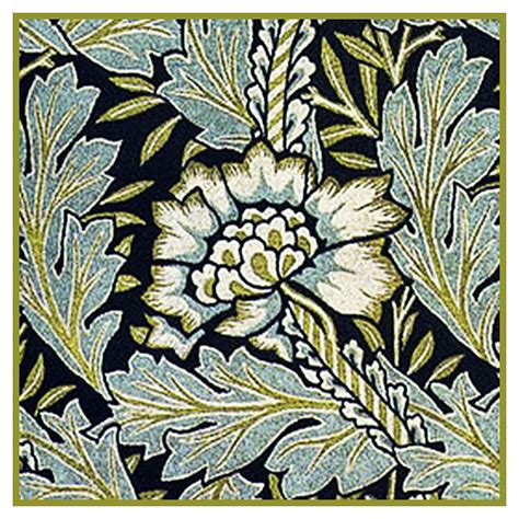William Morris Neutral Anemone Detail Design Counted Cross Stitch Patt