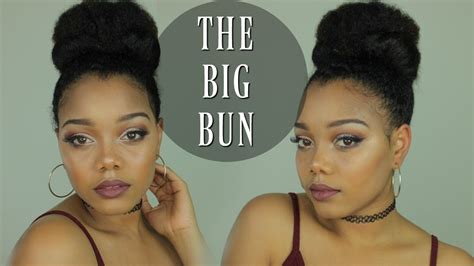 Natural hair updos are not only practical, they may be very creative and easy to complete. HOW TO DO A BIG BUN ON NATURAL HAIR - YouTube