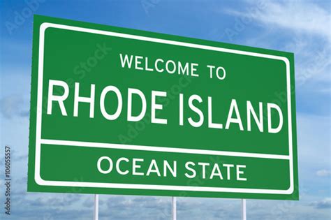 Welcome To Rhode Island State Road Sign Stock Photo And Royalty Free