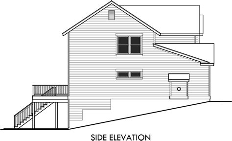 House Side Elevation View For 10012 House Plans 2 Story House Plans