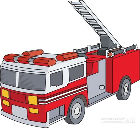 Red Firetruck With Ladder Clipart Classroom Clip Art