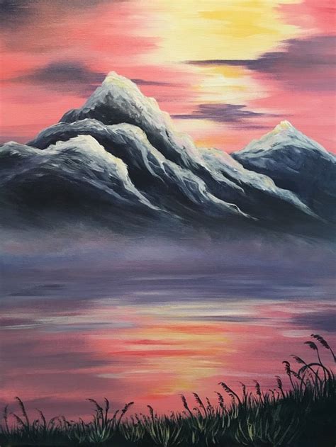 Pin By Hannah Huff On Artcrafts Landscape Paintings Acrylic Easy