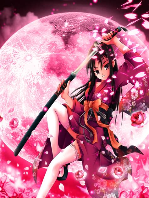 ninja anime girls wallpapers imagez only anime sexy hot girl pink anmie 768x1024 download