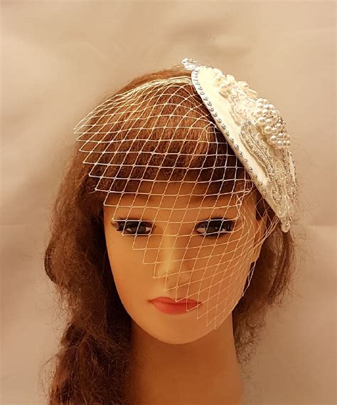 Birdcage Veil Hat Fascinator Vintage 1940s 50s Fascinator Veil Hat