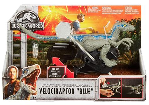 Jurassic World Fallen Kingdom Rip Run Dinos Velociraptor Blue Action Toy Mattel Toywiz
