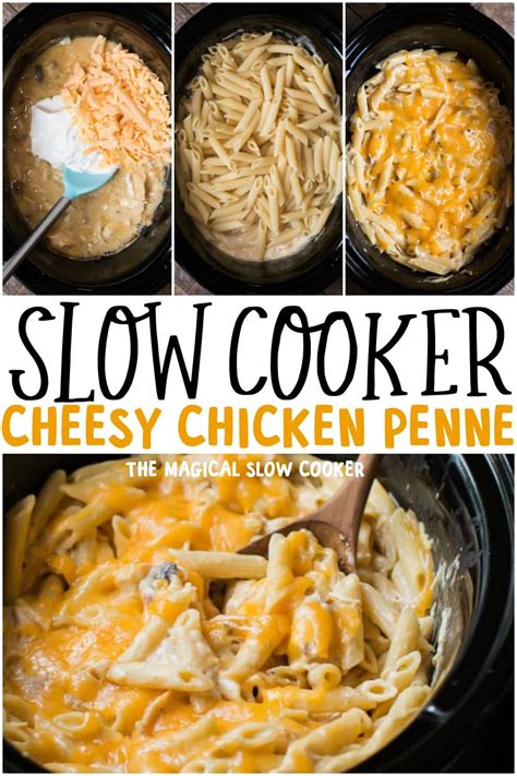 Slow Cooker Cheesy Chicken Penne Recipe Recipes Chicken Crockpot
