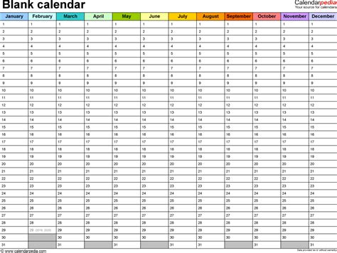 Monthly Calendar Spreadsheet — Db