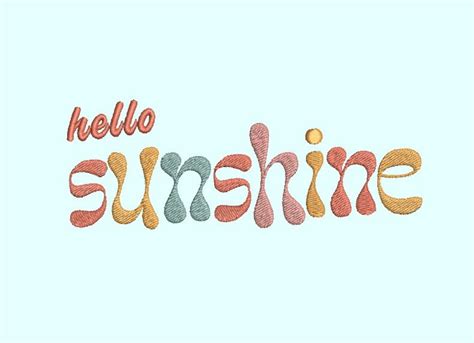 Hello Sunshine Embroidery File Etsy