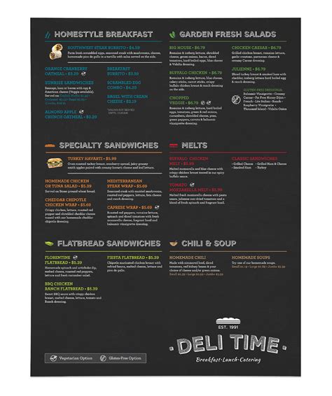 Deli Time Menus And T Card On Behance