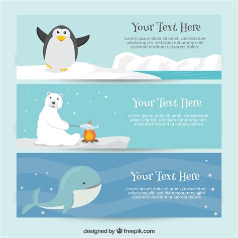 Premium Vector Cute Banners With Animals