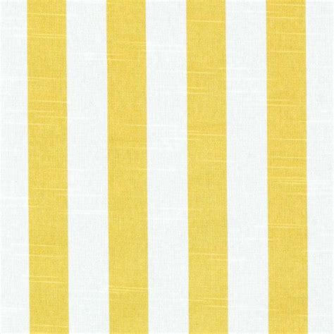Lemon Yellow Cotton Stripe Fabric Yellow White Curtain Material Wide Stripe Upholstery