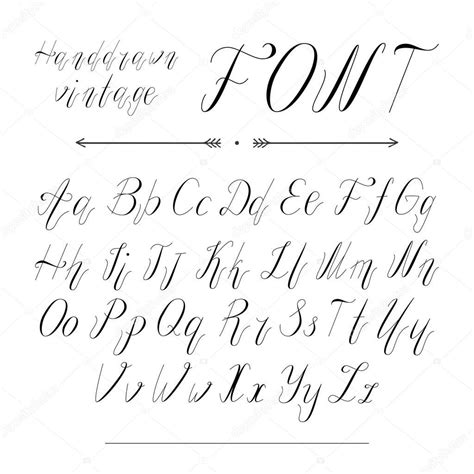 Handwritten Lettering Font Alphabet — Stock Vector © Stasyspecialgmail