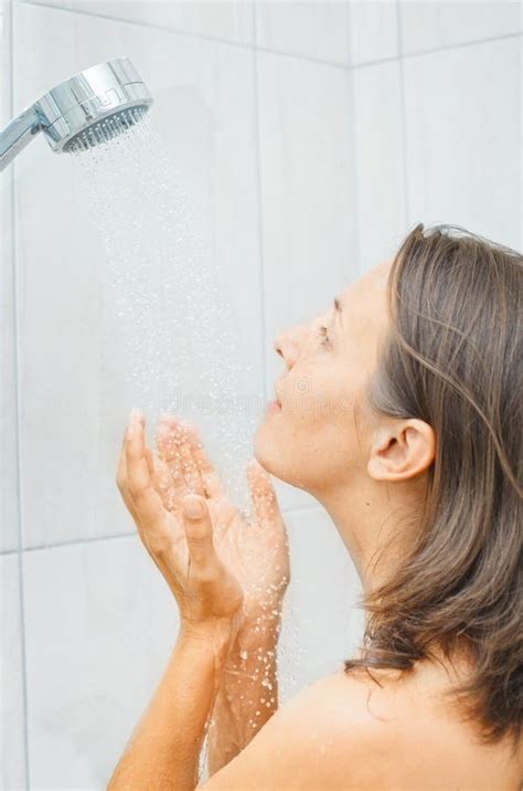 Beautiful Woman In Shower Stock Photo Image Of Clean