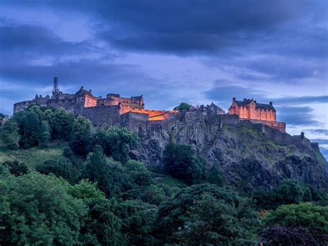 The scots retook the castle from the english in 1314 following a night raid led by thomas randolph, who was nephew of robert the bruce. Edinburgh Castle at night stock photo. Image of medieval ...