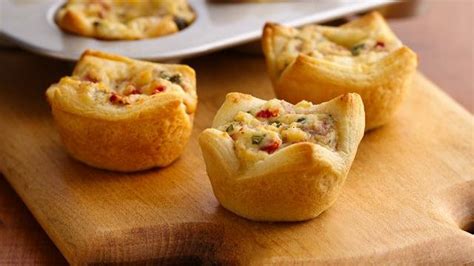 It is tender enough to bite easily and it is also flaky so that distinct layers of dough are clearly visible. "Mamma Mia" Ravioli Bites recipe from Pillsbury.com
