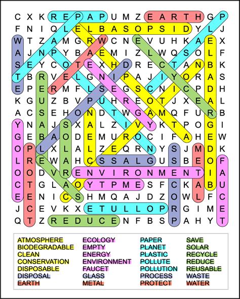 Printable Earth Day Word Search For 6th Graders And Older