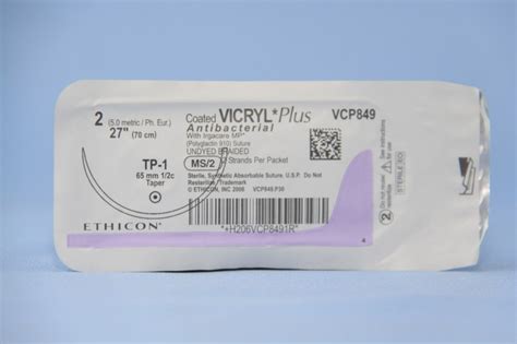Ethicon Suture Vcp849g 2 Vicryl Plus Antibacterial Undyed 2 X 27