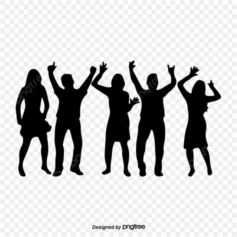 Dancing Group Silhouette Transparent Background Character Group