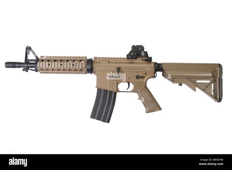 M4 Special Forces Carbine Isolated On A White Background Stock Photo
