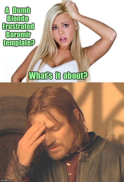 New Template Dumb Blonde Frustrated Boromir Imgflip