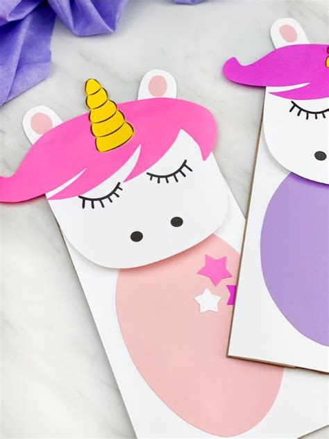 Unicorn Paper Bag Puppet Craft For Kids Free Template Paper Bag