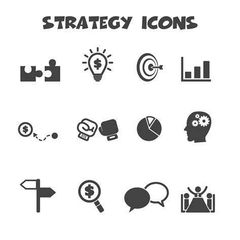 Strategy Icons Symbol Vector Art At Vecteezy