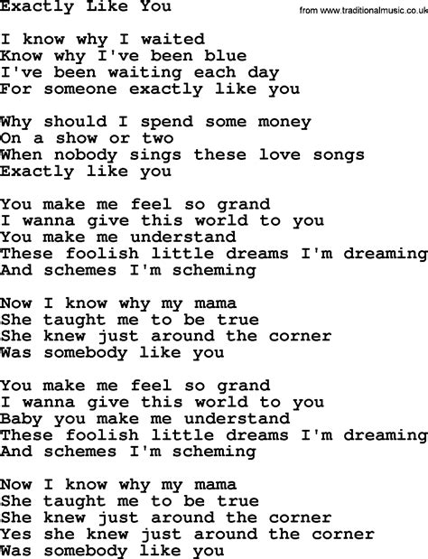 Willie Nelson Song Exactly Like You Lyrics